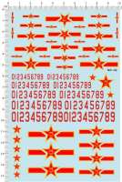 Universal China Air Force PLA Red Star เครื่องหมายกลมหมายเลขรุ่น Water Decal