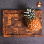 Thớt gỗ Teak Chef Studio cao cấp dày 2,5 cm size 20x30 cm, đa dụng, an toàn cho sức khỏe