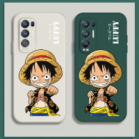 เคส Oppo Reno 5 Pro Plus 5G Case เคสซิลิโคนเหลวการ์ตูน Luffy การ์ตูน Luffys Flocking ฝาครอบโทรศัพท์ป้องกัน