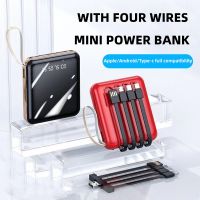 20000mAh Large Capacity Power Bank Come With Four Wires Portable Charger Mobile Phone External Battery Digital Display Powerbank ( HOT SELL) ivzbz799