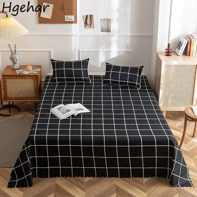 【CW】 Flat Sheet Brushed Washed Cotton Minimalist Adults Bed Sheets Household 1pc King Size Four Seasons Bedspread