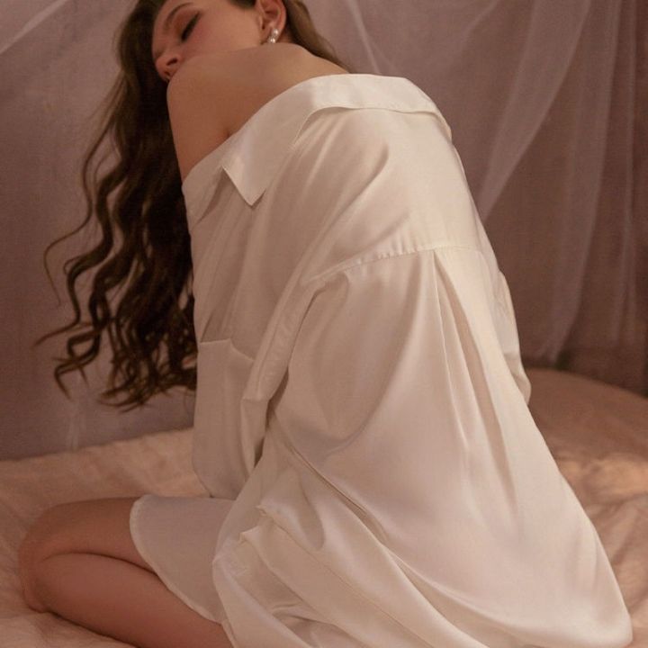 terno-ชุดนอนสตรีแบบแพมบาเฮย์ชุดนอนสตรีชุดนอนสตรีชุดเดรสใส่นอนชุดนอนผ้าชีฟอง
