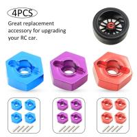 RC Wheel Hex Hub Adapter 4pcs Metal 1/10 RC Toy Car Wheel Nut Connectors Upgrade Aluminum Hex Wheel Hubs 12mm Set for 1/10 Scale RC Truck brilliant