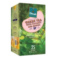 Dilmah Green Tea with Coconut and Mango ดิลมา ชาเขียว รสมะพร้าวและมะม่วง 1.32 กรัม x 25 ซอง