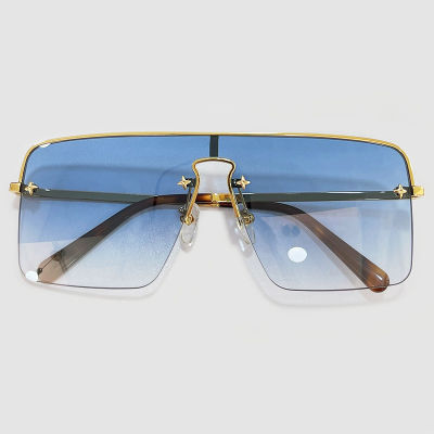 R ที่ไม่มีขอบสี่เหลี่ยมผืนผ้าแว่นกันแดดผู้หญิงเสื้อผ้าแบรนด์หรู One P Iece อาทิตย์แว่นตา UV400แว่นตา