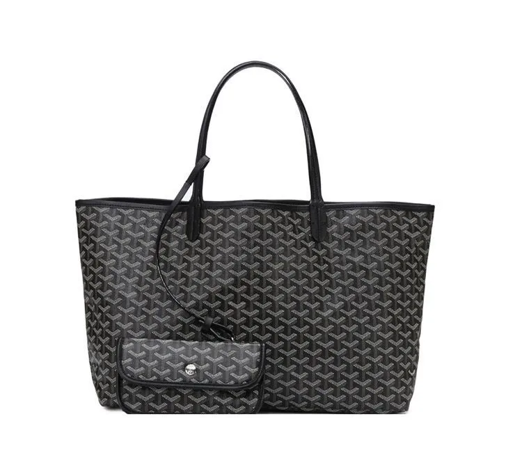 HOT) GAOY GOYARD Fashion Canvas One-Shoulder Portable Shopping Bag  Celebrity Same Style Women's Travel Bags Tote Bag Dog Teeth Bag