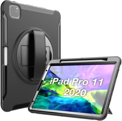 IPad Pro 11 ruggued Case 2020 2018 [รองรับ Apple ดินสอไร้สายชาร์จ], Heavy Duty กันกระแทกหมุนได้ขาฝาครอบเคสสำหรับ iPad Pro 11 2ND GEN/Pro 11 1st Gen