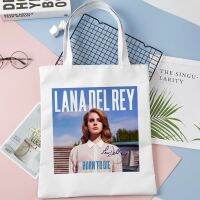 【Lanse store】Lana Del Rey Shopping Bags for Women Summer Shoper Bag Harajuku Fashion Linen Shoulder Lady Students Bolsos Mujer