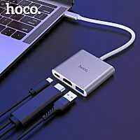 Hoco HB14 Easy use Type-C adapter (Type-C to USB3.0+HDMI+PD) ของแท้ 100%