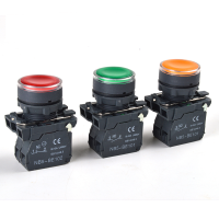 22MM waterproof illuminated push button switch momentary switch with integral LED NB5 XB5 AW33B1C 22mm spring return