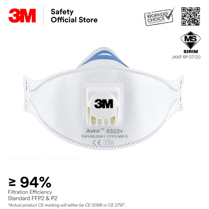 3m Aura 9322a P2 N95 Filtering Oil Base Particle Premium Particulate Disposable Respirator 