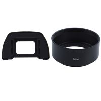 DK-21 Black Rubber Coated Eyecup Eyepiece for Nikon D90 D80 D70S D7000 D200 &amp; 46mm Mount Standard Metal Lens Hood