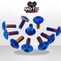 99 MOTO น๊อตลายดอกไม้ สีไทเท ขนาด 6x15 / 1 ชุด ( 10 ตัว )