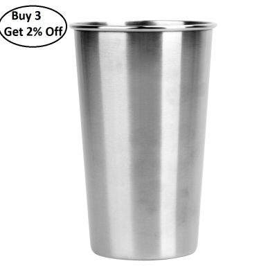 【YF】✲☎✜  350/500ML Cups 16oz Tumbler Pint Glasses18/8 Metal Wine Glass Mugs Outdoor