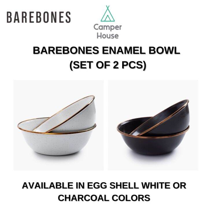 Barebones - Enamel Mixing Bowl Set - Eggshell