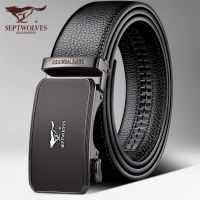 Septwolves men belt leather belt buckle authentic youth leisure man leather belt business boom boom --npd230724℡