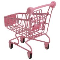 Cart Shopping Mini Toy Trolley Grocery Supermarket Storage Basket Kids Miniature Kid Trolly Handcart Toddler Desktop Utility