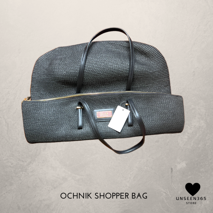 กระเป๋า-แบรนด์ดังจากต่างประเทศ-ทรงกระสอบ-ochnik-สีดำ-bag-ochnik-shopper-bag-black