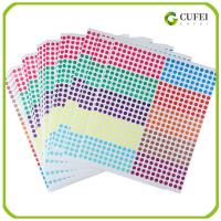 CUFEI หลากสี สติ๊กเกอร์ลายจุด 1/4ค่ะ วงกลมวงกลม ป้ายลายจุด 10สี กาวในตัว ออฟฟิศสำหรับทำงาน