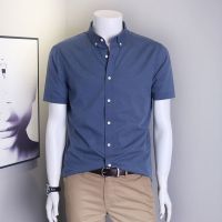 Germusch summer pure cotton shirt mens short-sleeved mens casual work wear loose large size youth shirt 【SSY】