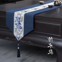 New Chinese style zen tea light luxury high-end cloth strip wipes the huge bed