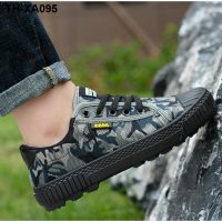 ♠ Jiefang shoes mens low-cut breathable training migrant workers outdoor construction site camouflage labor work protection rubber