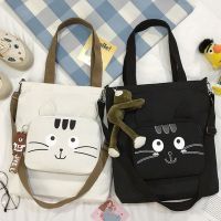 ifashionbagshop(IF1439) -D3กระเป๋าผ้าสะพายข้าง ถอดสายได้