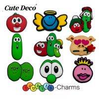 【Cute Deco】Cute Cartoon Vegetables (10 Types) Green Long Potatoes/Potato Brothers/Tomatoes/Charm Button Deco/ Cute Jibbitz Croc Shoes / Charm Resin Material for Shoe Accessories