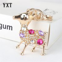 【cw】 Goat Sheep Rhinestone Pendant Purse Car Chain 【hot】