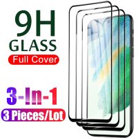 [Phone case]  3ชิ้นปลดล็อคกระจกนิรภัยสำหรับลายนิ้วมือ S21 Samsung Galaxy FE 5G S22 Plus S 21 22อัลตร้า5G ปกป้องหน้าจอฟิล์มป้องกัน