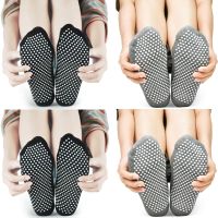 Pilates Ballet Barre Yoga Socks - 4 Pack Non Skid Sticky Grippers Socks for Women Trampoline Gym Sports