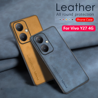 เคสสำหรับ Vivo Y27 VivoY27 4G หนังแกะ2023หนังเคสโทรศัพท์ปกป้องเลนส์เคสแฟชั่นกันกระแทกฝาครอบด้านหลังเคสนิ่ม