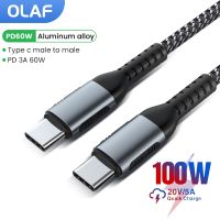 Olaf USB C เพื่อสายหักศอก Usb สายชาร์จเร็ว100WPD สำหรับ Xiaomi Samsung Huawei Macbook iPad 60W PD