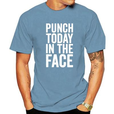 Punch Today In The Face Muscle Boxing Funny Workout Tshirts Men Cotton Top T-Shirts For Men Fitness Tops Tees Retro Leisure