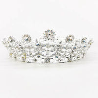 Kristal Pengantin Tiaras Queen Pudsingan Mahkota Wanita Berlian Buatan บาโรกพาร์ติดเด็มวินเทจ Perkahwinan Aksesori But Barang Kemas