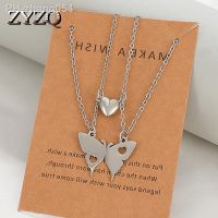 ZYZQ Sexy Tiny Butterfly Pendant Necklace for Women Stainless Steel Magnetic Love Clavicle Chain Delicate Jewelry Couple Set