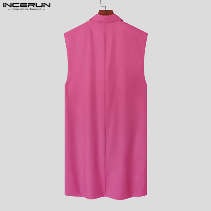 incerun-เสื้อกั๊กมีปกเสื้อโค้ทที่เป็นทางการสไตล์ย้อนยุคเสื้อคลุมยาวคาร์โก้แขนกุด-ชุดลำลอง-3