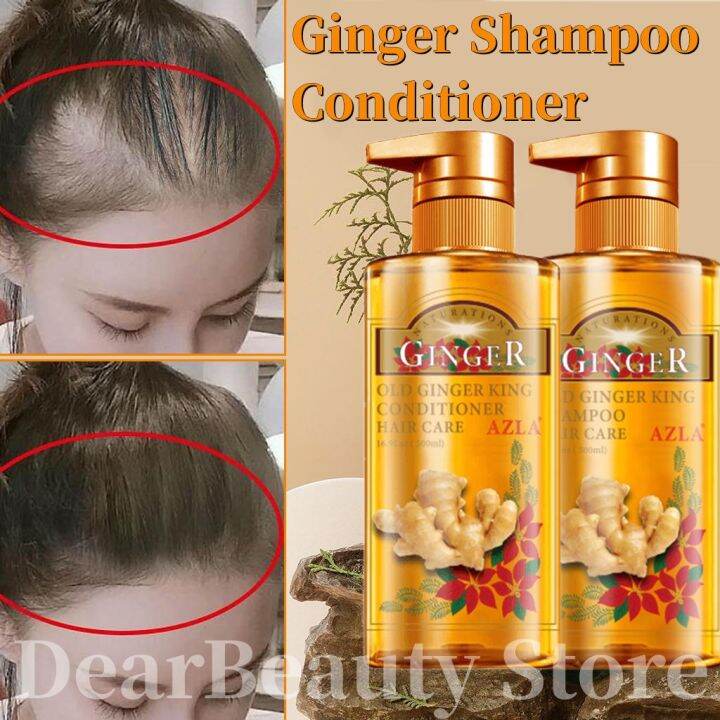 Azla Ginger Hair Shampoo Fast Regrowth Hair Thick Anti Hair Loss Anti Dandruff Anti Itching 1302