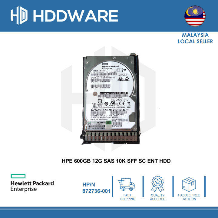 HPE 600GB 12G 2.5 SAS 10K SFF SC ENT HDD // 872477B21 // 872736001