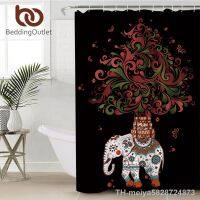 【hot】❡∋♈  BeddingOutlet Shower Curtain Elephant With Hooks cortina de ducha