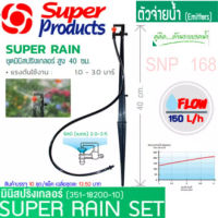 SUPER PRODUCTS ชุดมินิสปริงเกลอร์ พร้อมขาปัก 40 cm.และสาย 60 cm.(10ชุด/แพ็ค) รุ่น SUPER RAIN SET(351-18200-10)