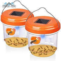 Bside 1คู่กลางแจ้ง Reusable พลังงานแสงอาทิตย์แขวน Wasp Trap Catcher สำหรับล่าสัตว์ Wasps Bees Hornets แมลง