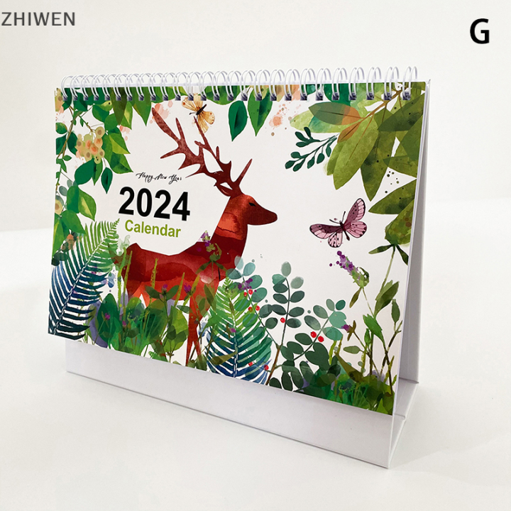 zhiwen-ปฏิทิน2024ปฏิทินแบบหยดน้ำตาได้-สติกเกอร์กระดาษวัสดุตกแต่งสมุดวางแผนงานวารสารแบบทำมือ