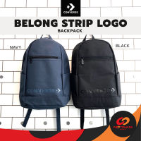 CONVERSE BELONG STRIP LOGO BACKPACK *ลิขสิทธิ์แท้* กระเป๋าเป้ กระเป๋านักเรียน กระเป๋าคอนเวิร์ส (สีดำ/สีกรม)