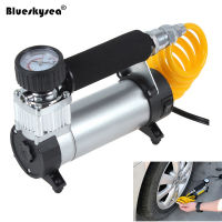 Blueskysea 12V เครื่องอัดลมรถยนต์ที่สูบลมยางไฟฟ้า100PSI ปั๊มที่สูบลมยางแบบพกพาเกจวัดความดัน