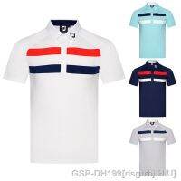 DESCENTE Mizuno Honma FootJoy Tittleist TaylorMade1สก๊อตตีกอล์ฟผู้ชายแขนสั้นเสื้อผ้ากีฬากอล์ฟเสื้อโปโลเสื้อยืดคอปกสวมใส่สบายสำหรับนักกอล์ฟ