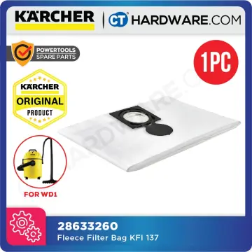 Bags Karcher KFI 357 WD2 WD3 Fleece Filter Bags Pack 4 2.863-314.0 Genuine  Part