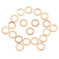 20 Buah/Pak 14X20X1Mm Pencuci Tembaga Padat Cincin Datar Gasket Sump Plug Pencuci Segel Minyak Pengencang Aksesori Perangkat Keras