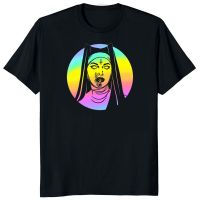 Hot Nun Nonne เข็มกลัดติดคอกลมรูปโบสถ์ซาตานแอนตันแฟชั่นพิมพ์ลายเสื้อยืดแบรนด์คุณภาพสูงเสื้อยืดผู้ชายใส่ได้ทั้งในฤดูร้อนใส่ได้ทั้งผู้ชายและผู้หญิงสไตล์ป๊อปได้ทั้ง Xs-3xl