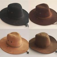 60cm UnisexคาวบอยหญิงชายตะวันตกHut RetroปานามาSunhat Crimpingหมวก หมวกคาวบอยชาย